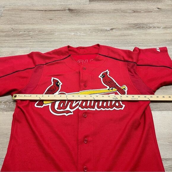 Vintage St. Louis Cardinals Majestic Jersey Size 46 MLB Baseball Red PLEASE READ - Picture 7 of 13